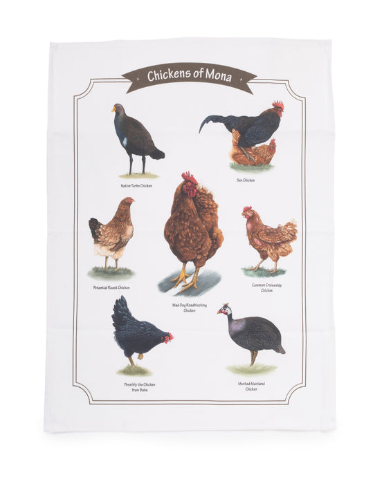 Chickens of Mona Tea Towel