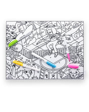Load image into Gallery viewer, Mona x Ghostpatrol Scribble Mat—Jumping and Drawing