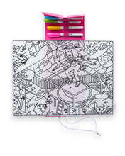 Load image into Gallery viewer, Mona x Ghostpatrol Scribble Mat—Jumping and Drawing